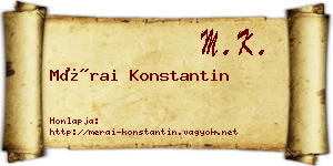 Mérai Konstantin névjegykártya